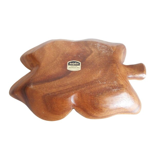 MCM Vintage Genuine Monkey Pod Divided Tray Dolphin Phillipines - Picture 4 of 4